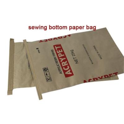 China Moisture Proof Sewn Open Mouth Paper Bags Custom Orders for sale