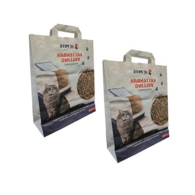 China 5L 10L Kraft Paper Packaging Bags Pet Natural Tofu Cat Litter Bag Open Mouth for sale