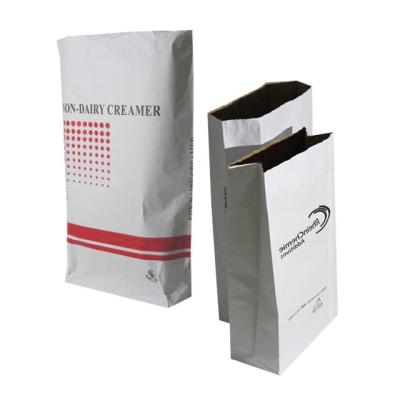 China Wheat Flour Coconut Packaging Pinch Bottom Paper Bags Recycled With Logo Print for sale