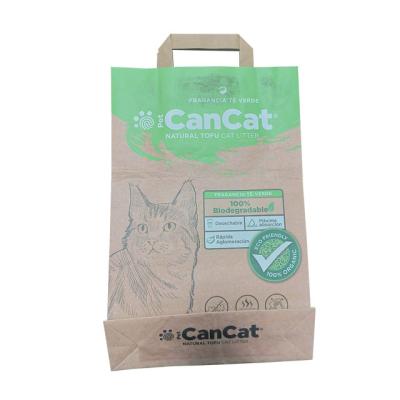 China Douane van 6L 10L drukte Biologisch afbreekbare Kraftpapier-Document Tofu Cat Litter Packaging Bag Te koop