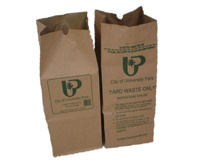 ISO9001 30 Gallon Paper Leaf Bags Eco Friendly Compostable Paper Trash Bag  Double Layer