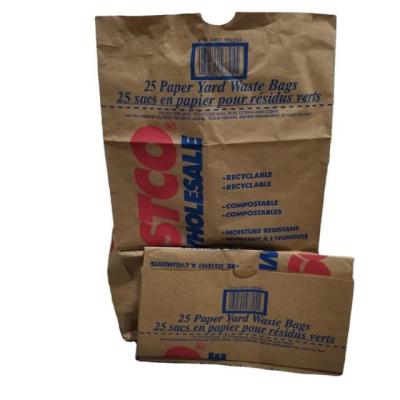 China Custom Lining Kraft Paper Lawn And Leaf Bags Collecting Waste for sale