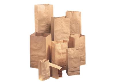 China Flexo Print Brown Kraft Paper Bag Lightweight Portable Supermarket Shopping Use for sale