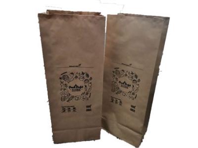 Китай Выжимк бумаги печати Брауна Biodegradable Flexo кладет дно в мешки квадрата сумки сумки отброса лиственное продается