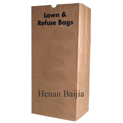 China Heavy Duty Lawn And Leaf Large 25kg Garden Waste Lawn Paper Bags for sale