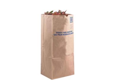 China 125g/M2 Biodegradable Lawn Paper Bags For Leaves CMYK Paper Lawn Waste Bags for sale