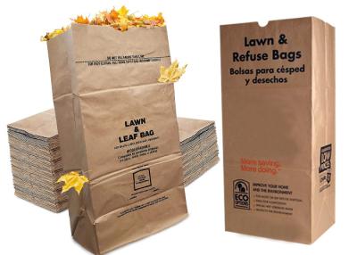 China 30 Gal Biodegradable Kraft Paper Bags 120gsm Large Paper Refuse Sacks for sale