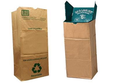 China 110L 30 Gallon Paper Yard Waste Bags Biodegradable Lawn Paper Bags for sale