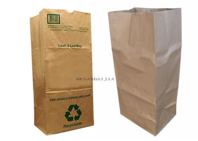 China Large Brown 4ply Paper Lawn And Leaf Bags Poly Lined Wet Waste Paper Refuse Bags for sale