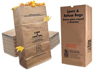 Chine Les grands sacs en papier biodégradables de feuille de pelouse empaquettent le sac de papier compostable de détritus végétaux de déchets à vendre