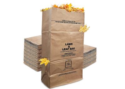 China Bolsas de papel resistentes biodegradables de la basura del jardín para el césped y la hoja de empaquetado en venta