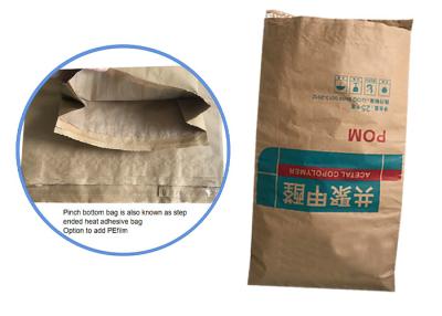 China Bolsa de papel inferior del pellizco del empaquetado industrial para leche en polvo del almidón de la harina del almidón de patata en venta