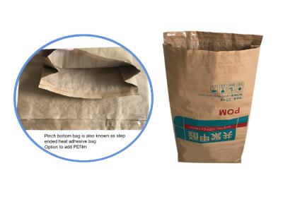 China Pasted Packaging Paper Sacks Customized 3 Layers 25kg 50kg Heat Seal Food Products for sale