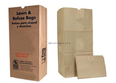 China Block Bottom Lawn Leaves Multiwall Kraft Paper Bags 30 Gallon Lawn Paper Bags for sale