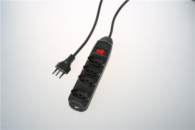 China Black USB Power Strip 4 Outlet With Switch Custom Long Power Code for sale