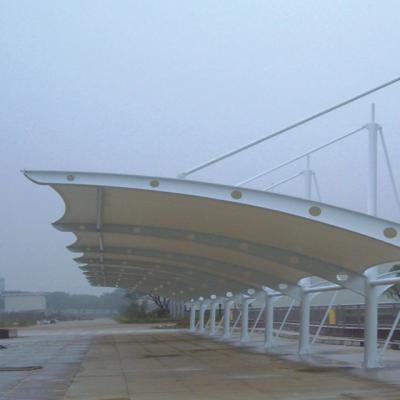 China Q235B Tension Fabric Structures Design 2.5mm 1.5mm Panel Membrane Shade Sail for sale