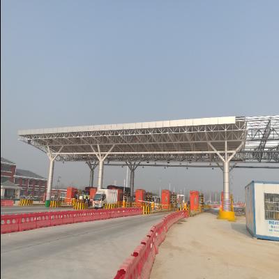China Q235B Toll Plaza Canopy Construction Bending Galvanized Quilk Installation for sale
