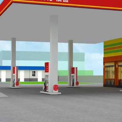China Q345 Prefabricated Gas Station Canopy Steel Structure EPS Roof for sale