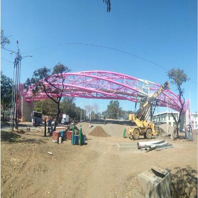 China Multi Slope Space Frame Truss Welding Steel Pipe Truss 110m Grey for sale