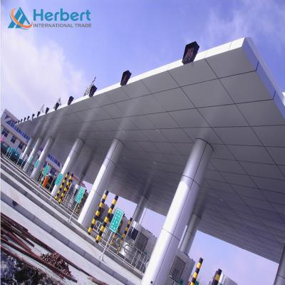 China EPS PU Roof Toll Booth Construction 0.8mm Roof Toll Plaza Canopy 4-8 Lanes for sale