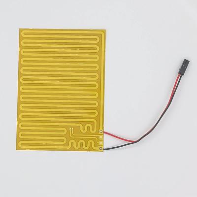 China Yellow Rectangle PI Heating Element Flexible Heating Film For Energy Efficient Heating en venta