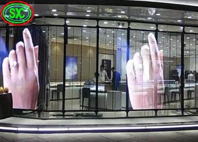 China 160° Viewing Angle Glass Wall Led Screen Video Transparent P3.91 For Windows for sale
