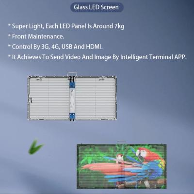 중국 유리에 실내 G3.91-7.82 투명 LED 디스플레이 쉬운 마운트 용 블랙 또는 화이트 프레임 판매용