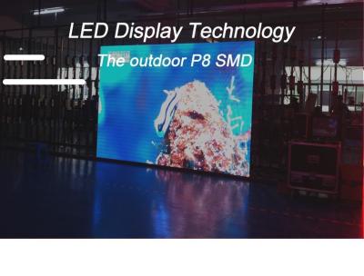 China High Resolution P8 Outdoor LED Advertising Screens Full Color SMD3535 IP65 1/4 Scan for sale