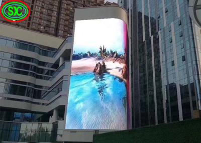 China High Resolution 6mm Pixel Outdoor Multi Media Full Color High brightness waterproof Curve Advertising LED Screen P6 for sale