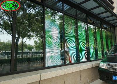 China Big Viewing Angle P3.91 P4.81 2500 Nits Transparent LED Screen for sale