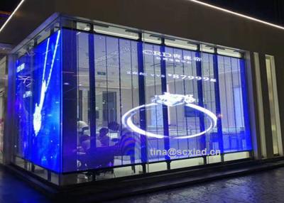 Chine Centre commercial annonçant l'affichage à LED transparent de P3.91 -7,82 pour l'usage mené par Digital d'affichage d'écran de mur de verre sur Wndow à vendre
