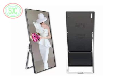 China New design indoor P 3 poster LED display with stand base and pulleys for advertising for sale