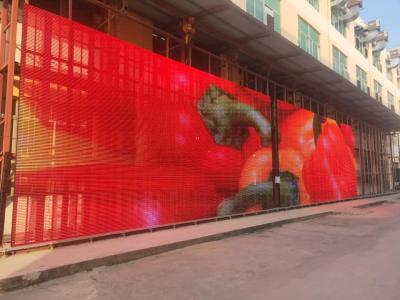 China P15.625 Transparent Curtain Mesh Building Facade Advertising Video Wall Panel Pantalla Display LED Screen for sale