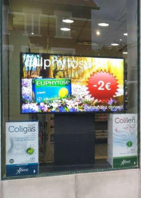 China 65 inch Double Sided Digital Signage 4K High Bright 2500 nits LED Array Backlight Enhanced for sale