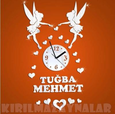 China Happy angle wall clock 3d unique design silver wall clock plastic mirror wall clock for sale