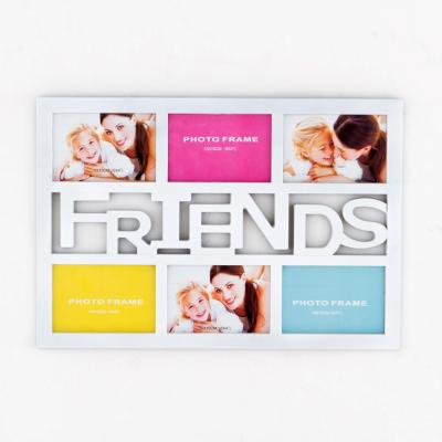 China Home decoration Funny forever friends theme six pictures plastic photo picture frame for sale