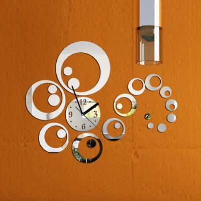 China Hot Sale DIY 3D Home Modern Decoration Acrylic Mirror Wall Clock Goldr Living Room for sale