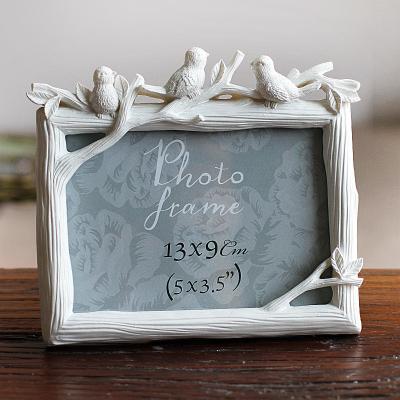 China Factory Direct Promotion wholesale unique Custom Lovely Birds Resin Picture Photo Frame For Home Deco for sale
