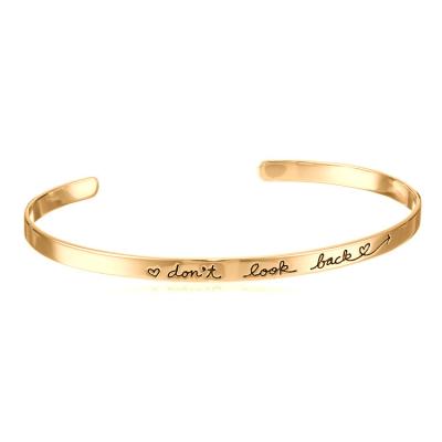 China Hot Sale Inspirational Bracelet With Don't Look Back Cuff Bracelet Open Bangles for You for sale