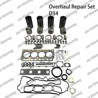 中国 D34 Overhaul Repair Set Cylinder Liner Piston Kit Gasket Kit Valve Seat Guide Main Bearing Con Rod Bearing For Doosan 販売のため