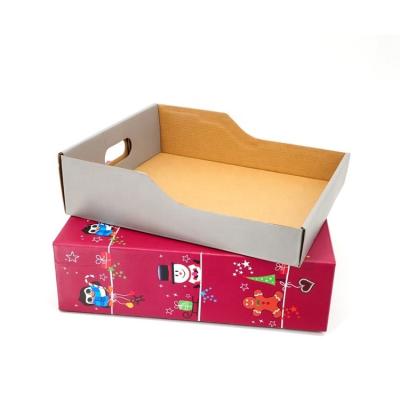 China Christmas Gift Custom Picnic Hamper Basket Cardboard Box With Sleeve for sale