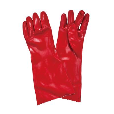 China 45cm Length Oil-resistant PVC Fully Coated CE EN 388 Industrial Safety Working Gloves for sale