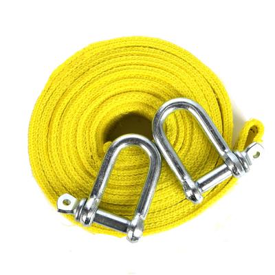 China Metal Safety Hooks Heavy Duty Towing Straps for Car Accessories in Yellow for sale