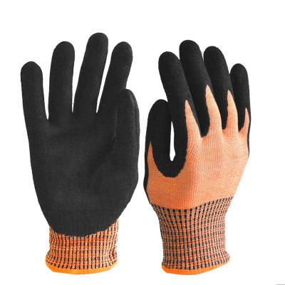 China Protective N-D138 A9 Level Anti-Cut Gloves with Touchscreen Function Black Orange for sale