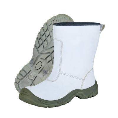China Round Toe PU Safety Work Boots with Split Leather Upper Material and Steel Toe for sale