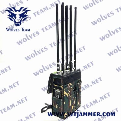 China High Power Waterproof Outdoor Portable VIP Protection Defence RF GPS WIFI Signal UAV Drone Jammer for sale