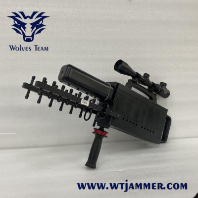China 80W Handheld UAV Frequency Jammer 1500m-2000 Meters Built In Antenna for sale