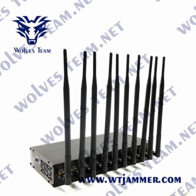China 10 Bands Indoor Cellular Signal Jammer 2g Gsm 3g 4g 5g Lte 50 Meters for sale