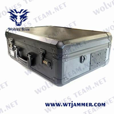 China Suitcase Portable Anti UAV Drone Jammer WIFI2.4G/5.8G GPS 315MHz Signal Jammer  4000 Meters for sale