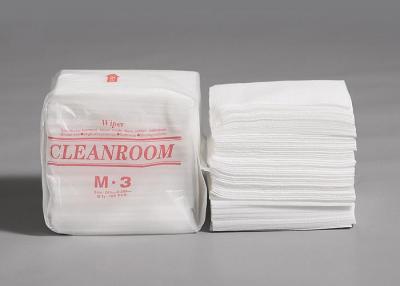 China 9x9 Inch White Dry Polyester Cleanroom Wipes For Labs for sale
